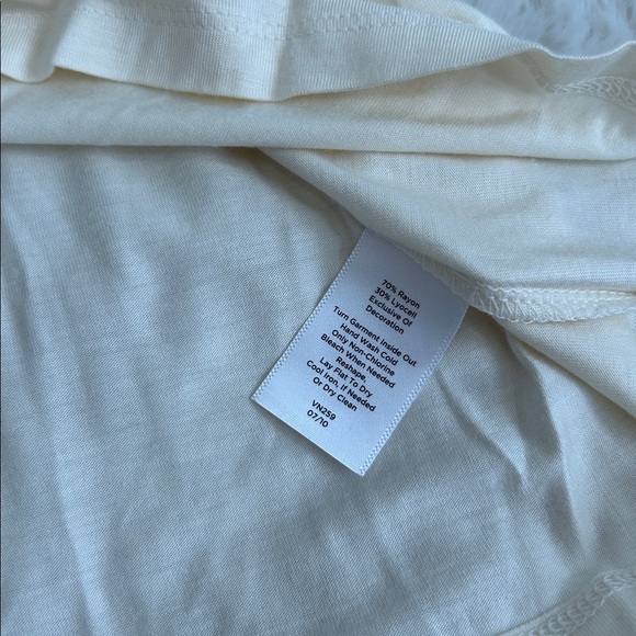 Talbots Cream Ruffle Front Tee - Picture 9 of 9